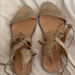 gold anthropology sandals